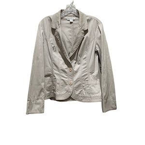 Coldwater Creek Shaped Blazer Jacket Cream Tan Size 10